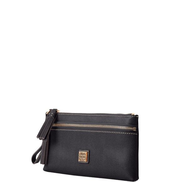 Dooney & Bourke Saffiano Double Zip Wristlet - Black - Picture 2 of 3